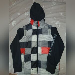 Hurley Black and Gray Quilted Jacket